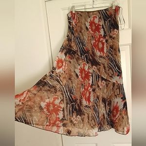 Women's METRO WEAR Skirt, Size L, Color Brown Floral